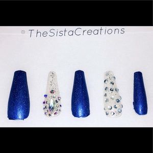 Blue Passion Press On Nails $15